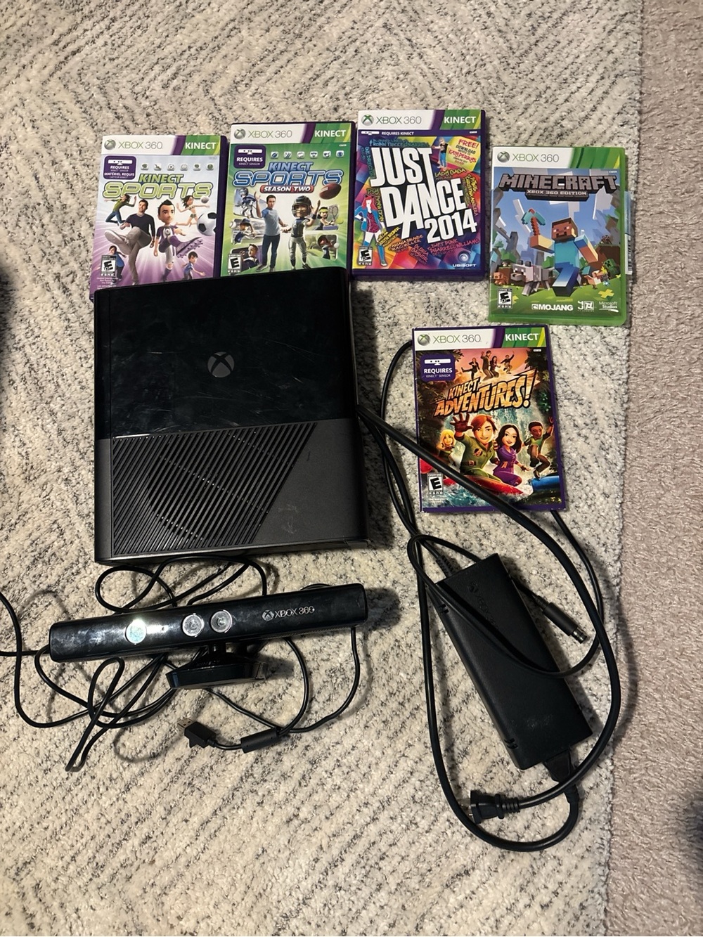 Xbox 360 Console Bundle with Kinect Sensor and Games - Black